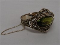 Vintage Large Green Stone Bracelet