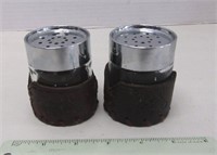 Salt & Pepper Set w/ Leather Horse Holders