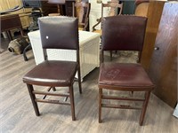 Pair of Burgundy Leather Chairs