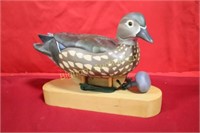 Handmade Wood Duck w/ Stand