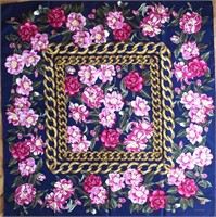 Authentic Vintage CHANEL Floral Silk Scarf