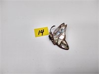 Sterling silver Mother of Pearl butterfly brooch