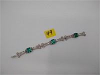 Green & Clear Rhinestone Costume bracelet