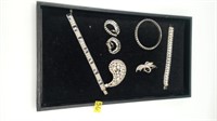 VTG Rhinestone costume jewelry  bracelets pins
