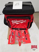Milwaukee Cooler, Knives, Flashlight