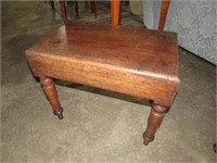 ANTIQUE WOOD TABLE WITH LIFT OFF TOP