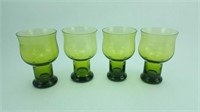 Set of 4 Green Flat Ice Tea Tumblers