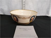 Lenox Partroits bowl 24kt gold decorated 1776-1976