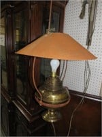 ANTIQUE HANGING BRASS COUNTRY STORE LAMP