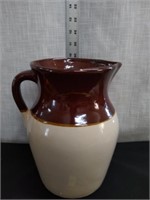 Roseville OH brown top crock pitcher