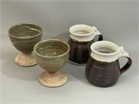 Lot: Chenevey Earthenware Pottery- Mugs, Cups