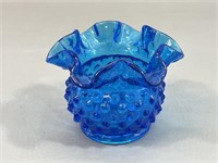 Fenton Blue Hobnail Small Glass Vase