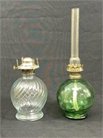 Lot: 2 Oil Lamps-Missing Chimney On One