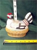 Vtg Staffordshire Bisque Hen on Nest Tureen