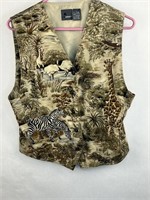 Lizwear Animal Print Vest, Size Medium