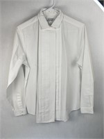 White Collard Long Sleeve Top, Size 14