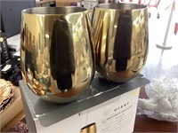 Viski gold stemless wine glasses