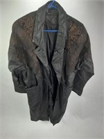 Vintage Womens Long Leather Coat, Size Small