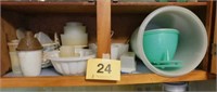 Contents of shelf including Tupperware & more
