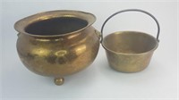 (2 pcs) large brass containers