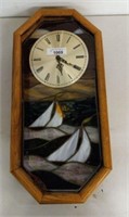 STAINED GLASS CLOCK SHOWS DAMAGE