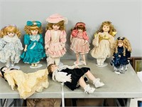 collection of various dolls