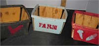 3 Vintage Hand Painted Berry Boxes