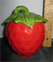 5" Vtg Ceramic Strawberry Canister