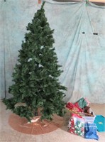 CHRISTMAS TREE & DECORATIONS W/ CASE