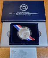 S - 2002 US MILITARY ACADEMY SILVER COIN (B12)