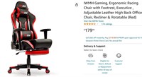$180 IWMH Gaming Chair, Ergonomic Racing Chair