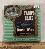 (100 COUNT)VINTAGE LABELS-YACHT CLUB/CALIFORNIA