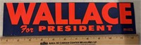 VINTAGE BUMPER STICKER-WALLACE FOR PRESIDENT
