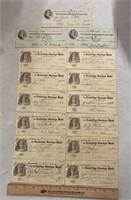 (15)VINTAGE BANK CHECKS-DATED 1916 TO 1923