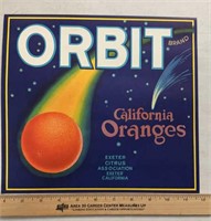 VINTAGE CRATE LABEL-ORBIT/ORANGES/CALIFORNIA