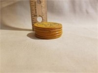 5 Wooden Elk Coins