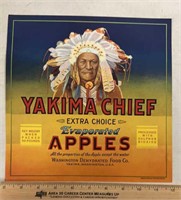 VINTAGE CRATE LABEL-YAKIMA CHIEF/EVAPORATED