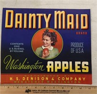 VINTAGE CRATE LABEL-DAINTY MADE/APPLES/WASHINGTON
