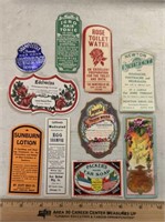 (10)VINTAGE LABELS-PERFUME/BEAUTY/COSMETIC