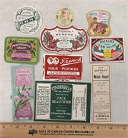 (10)VINTAGE LABELS-PERFUME/BEAUTY/COSMETIC