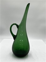 Mid century swung emerald glass pitcher Blenko?