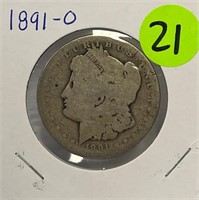 S - 1891-O SILVER MORGAN DOLLAR (21)
