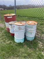 (5) Used Metal Barrels