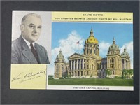 Vintage Iowa's 31st Governor Beardsley Postcard