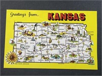Vintage State of Kansas Postcard
