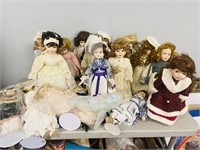collection of various dolls