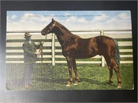 Vintage "Man O'War" Stamped Kentucky Postcard