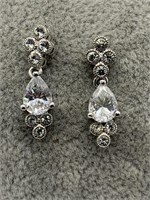 Nadri Nordstrom Silver Tone CZ Jeweled Earrings