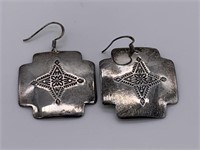 Sterling Silver Etched Navajo Style Earrings