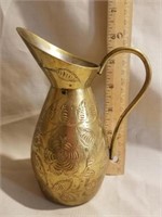 Small Brass Etched Pitcher